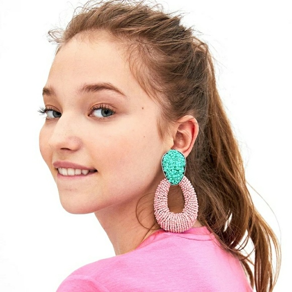 Raelynn Women's Earrings Beaded Hoops (Flawed) - Picture 3 of 4